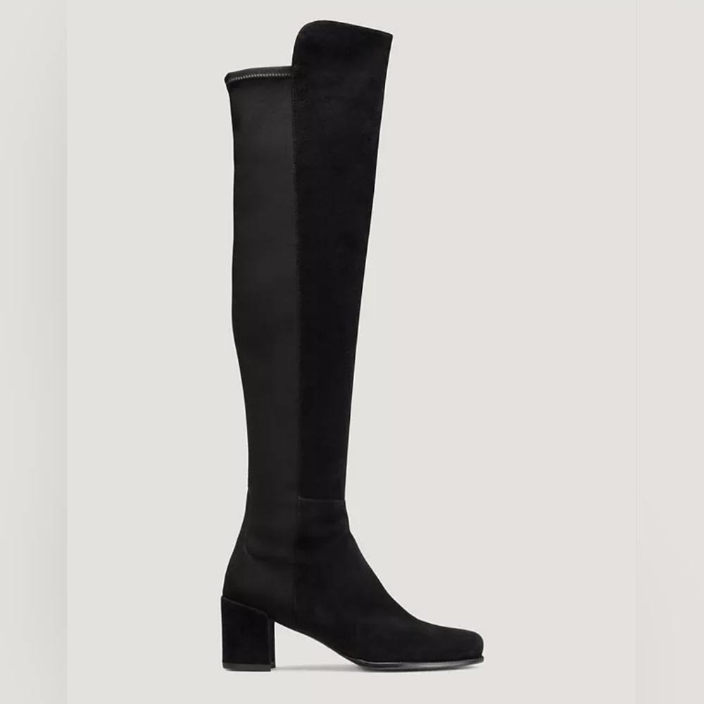 Stuart Weitzman Black Suede Over the Knee Boots